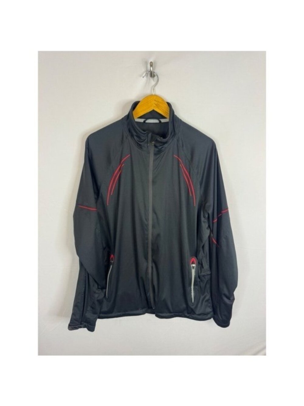 Sunice Tornado Flexvent Golf Jacket Mens XL Black Red Full Zip Waterproof Wind